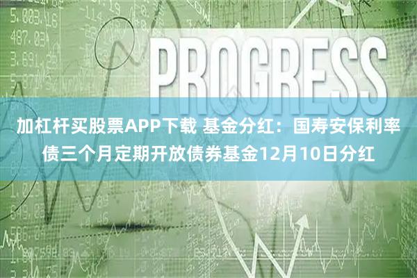 加杠杆买股票APP下载 基金分红:国寿安保利率债三个月定期开放债券基金12月10日分红